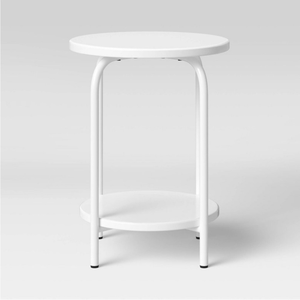 PILLOWFORT NWT metal kids nightstand -white